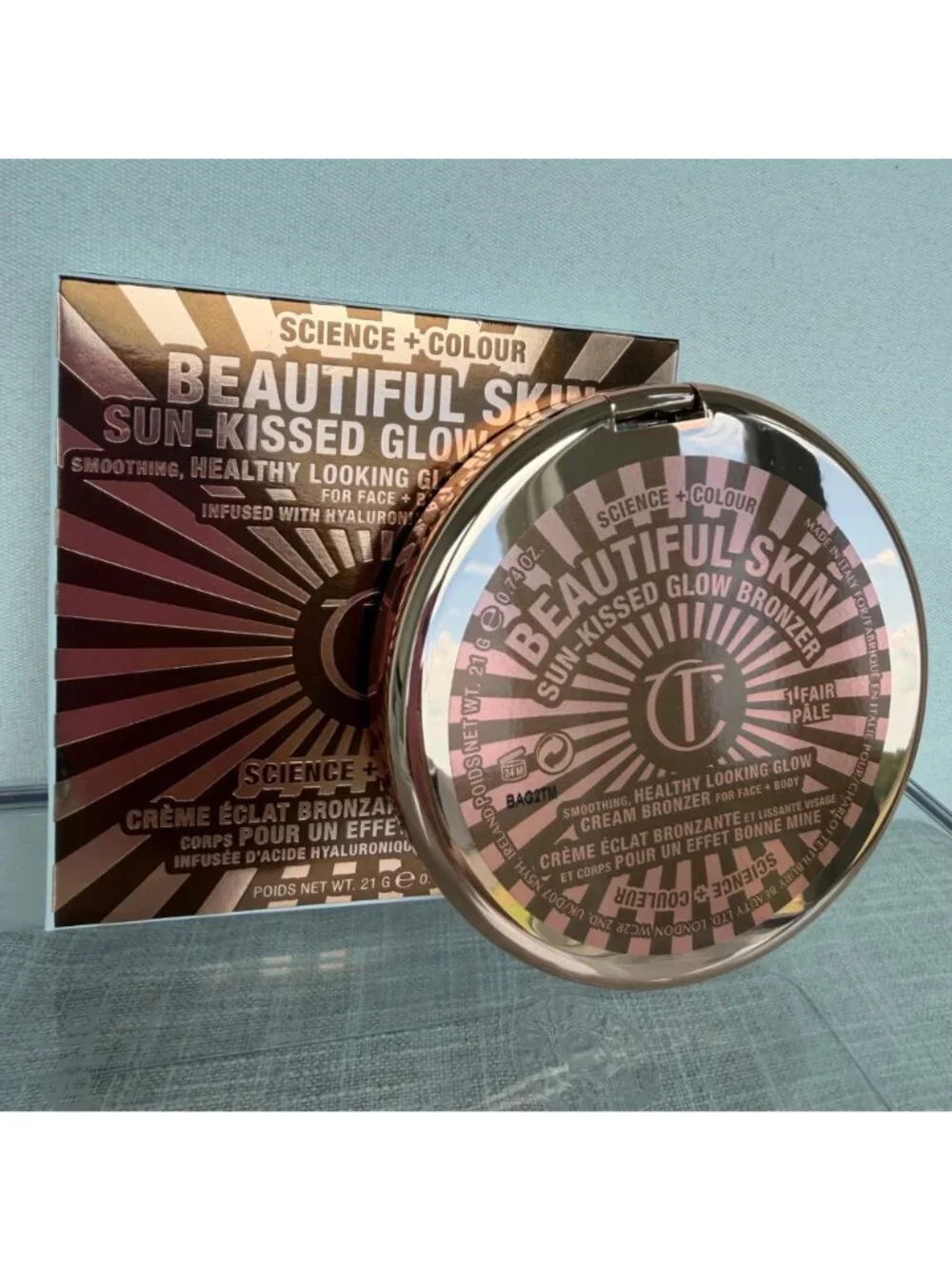 $59 NEW CHARLOTTE TILBURY BEAUTIFUL SKIN SUN-KISSED GLOW CREAM BRONZER - FAIR